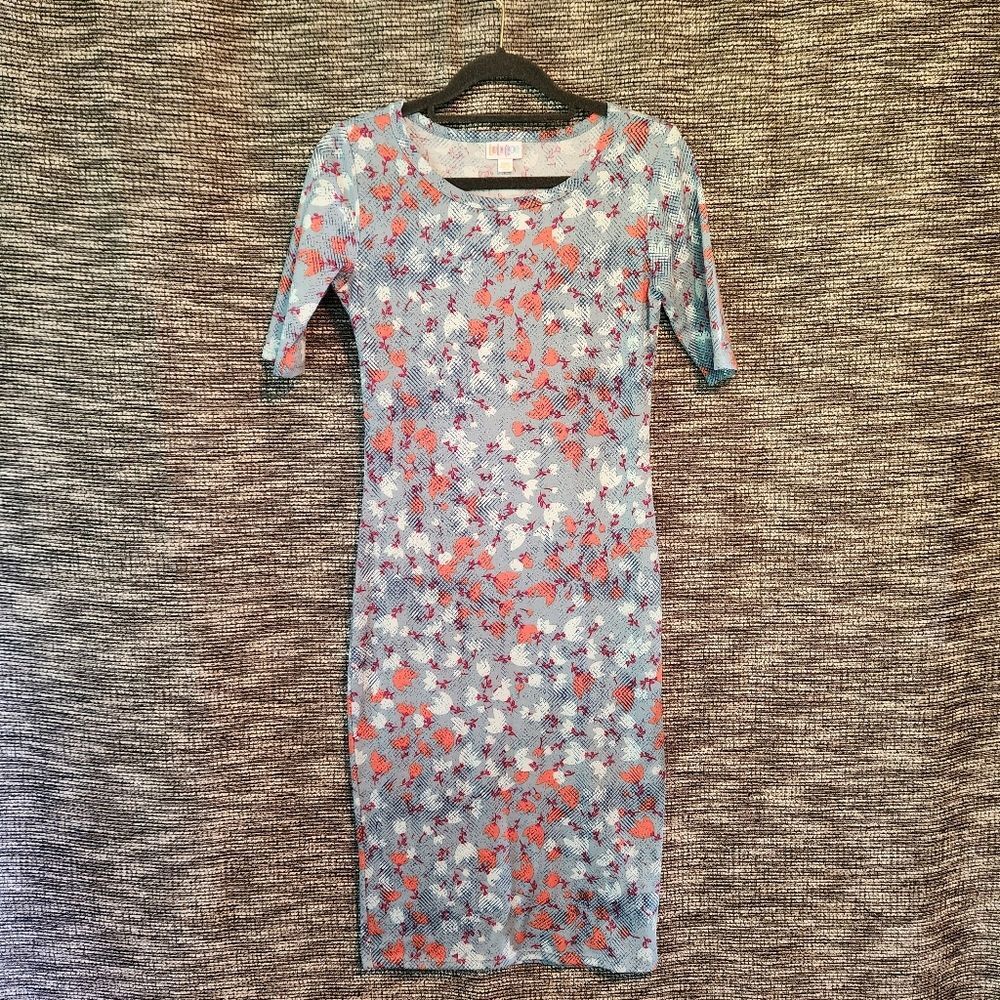 🖤 Lularoe XXS Floral Form Fitting Bodycon Contouring Dress